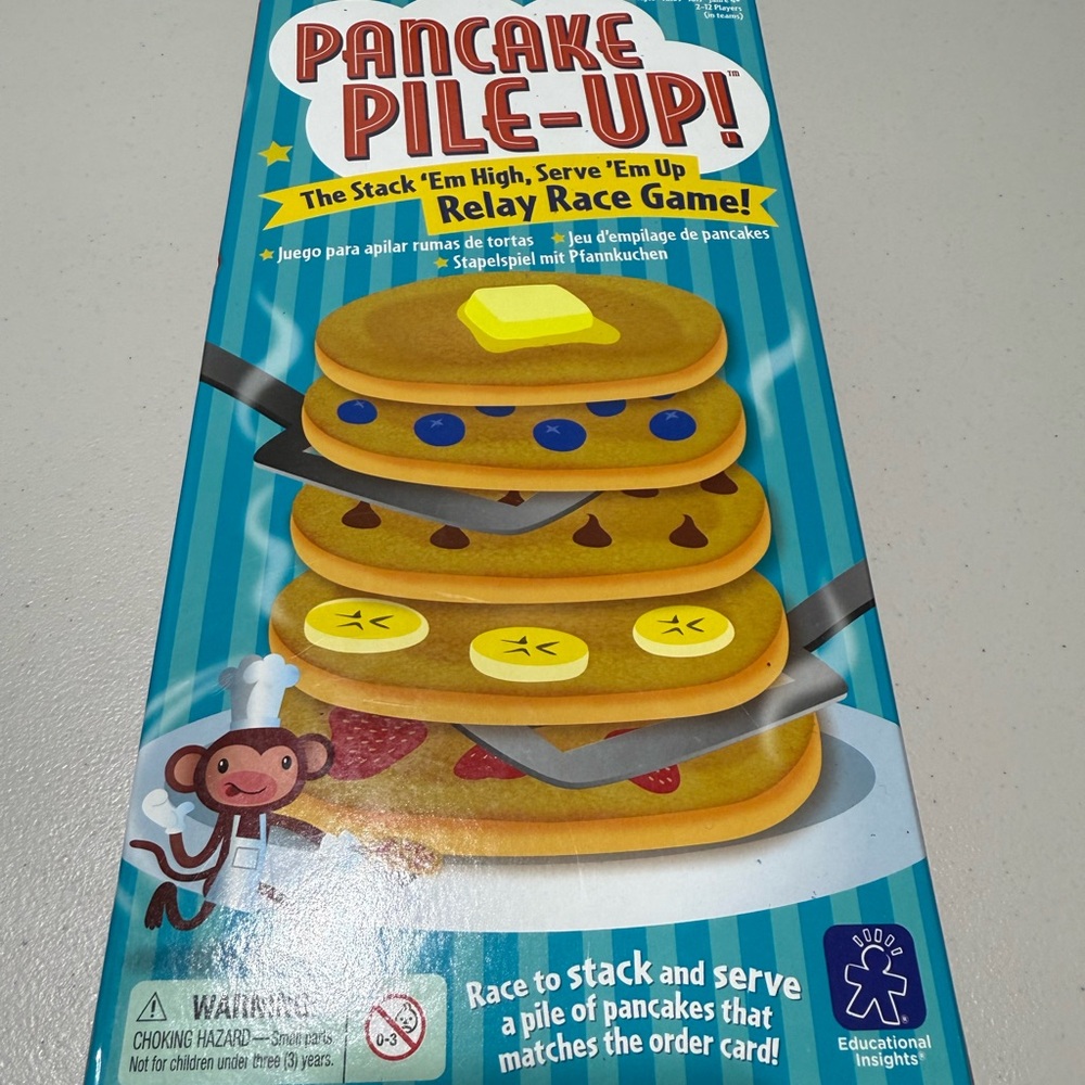 Educational Insights Pancake Pile-Up Game - Blue and Yellow